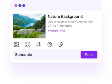 AutopubliX post creation interface with image and schedule button AutopubliX post creation interface with image and schedule button