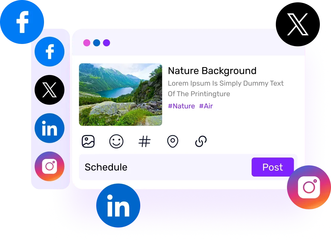 AutopubliX AI content creation interface with social media posts and Publi AutopubliX AI content creation interface with social media posts and Publi